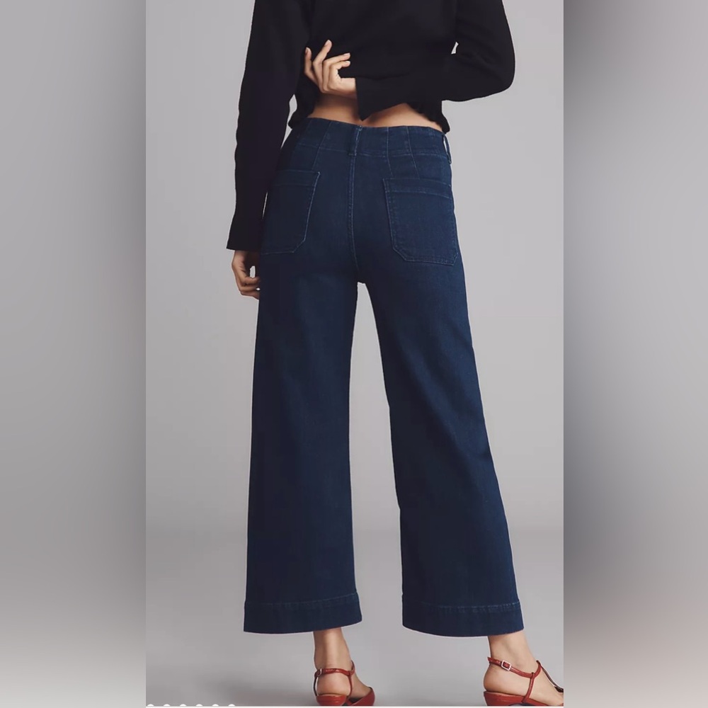 Pilcro Dark Blue Wide-Leg Jeans - Picture 4 of 10